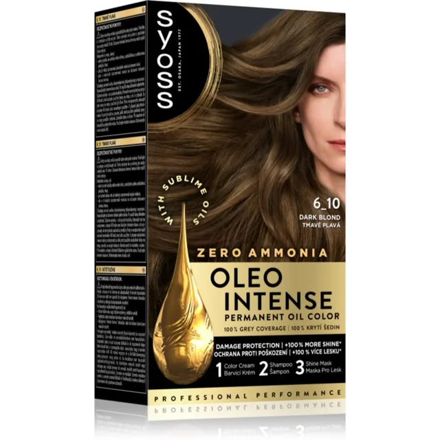 Syoss Oleo Intense permanentní barva na vlasy s olejem odstín 6-10 Tmavě plavý 1 ks