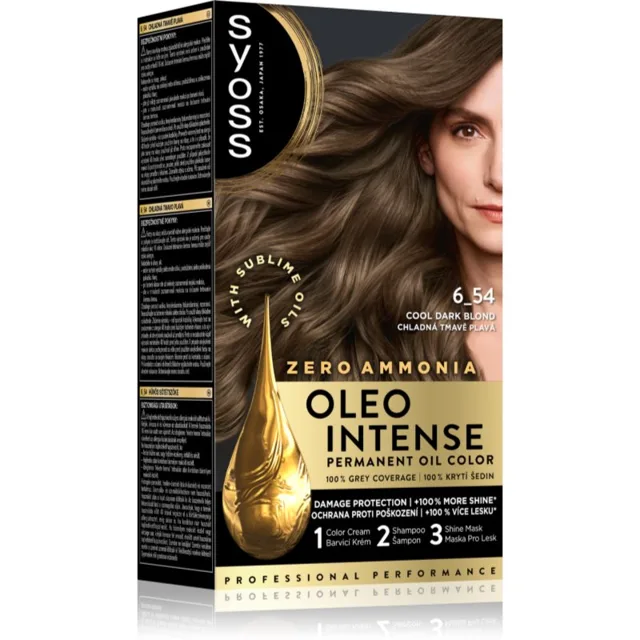 Syoss Oleo Intense permanentní barva na vlasy s olejem odstín 6-54 Tmavě plavý 1 ks