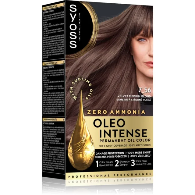 Syoss Oleo Intense permanentní barva na vlasy s olejem odstín 7-56 Středně plavý 1 ks