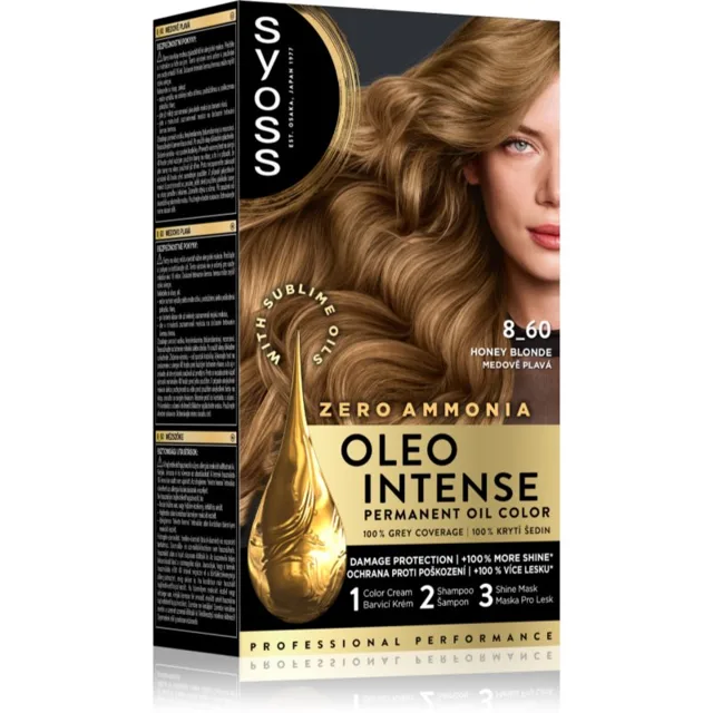 Syoss Oleo Intense permanentní barva na vlasy s olejem odstín 8-60 Medově plavý 1 ks