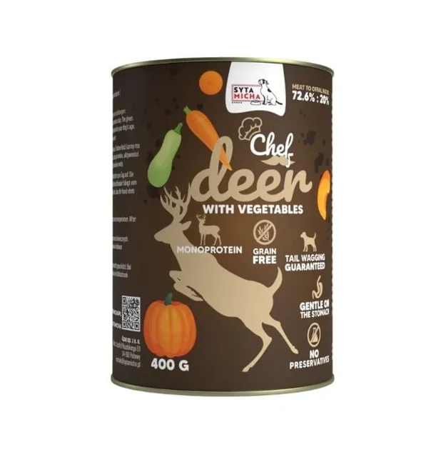 SYTA MICHA Chef Monoprotein Mokré krmivo pro psy s jelenem a zeleninou 400 g