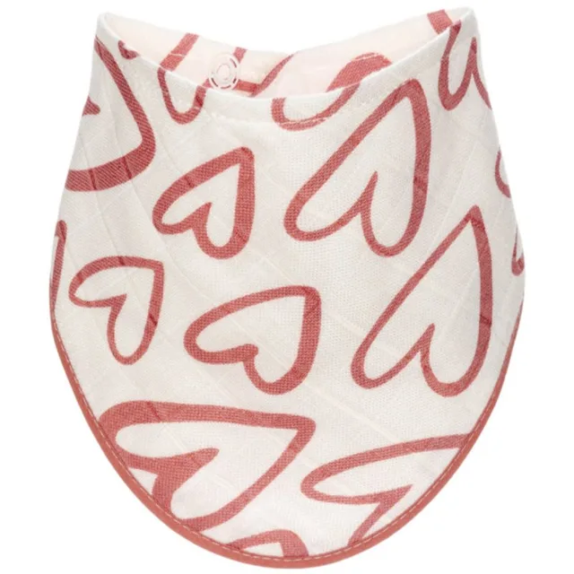 T-TOMI BIO Bamboo Bibs Pink Hearts bryndák 27 x 42 cm 1 ks