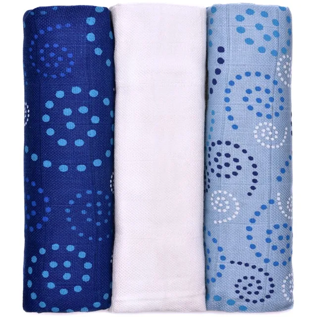 T-TOMI BIO Bamboo Diapers látkové pleny Spirales 70x70 cm 3 ks