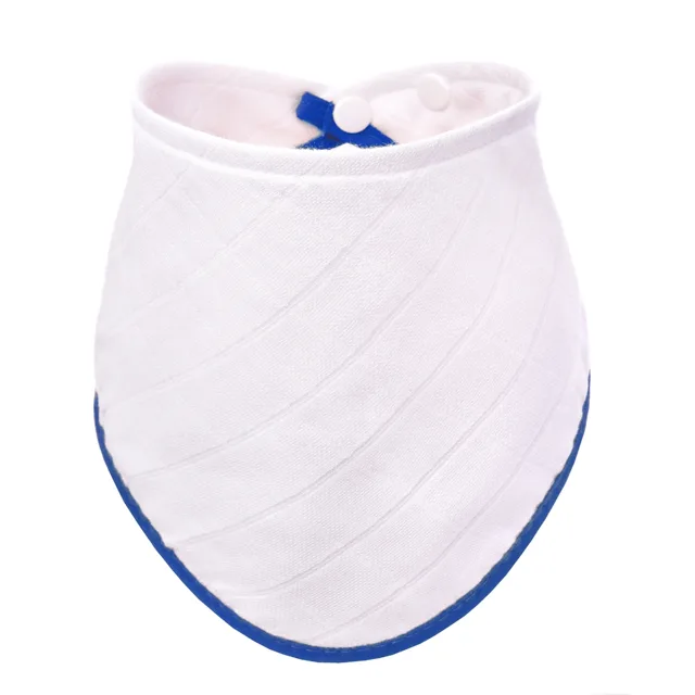 T-tomi BIO Bambusový slintáček White with blue edging