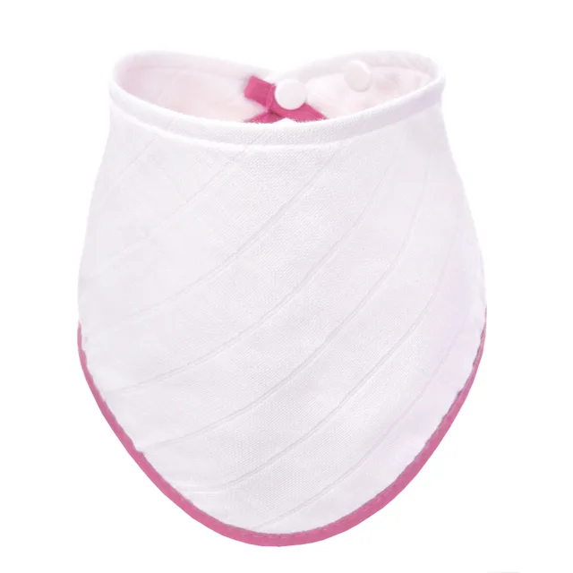 T-tomi BIO Bambusový slintáček White with pink edging