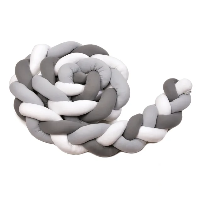 T-tomi Pletený mantinel 180 cm White + Grey + Anthracite