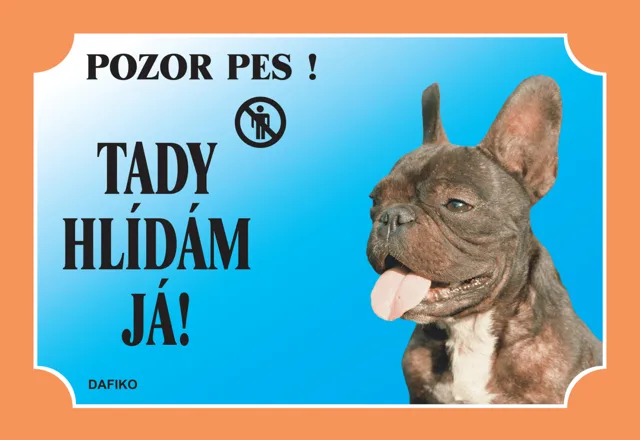 Tabulka Dafiko francouzský buldoček tmavý