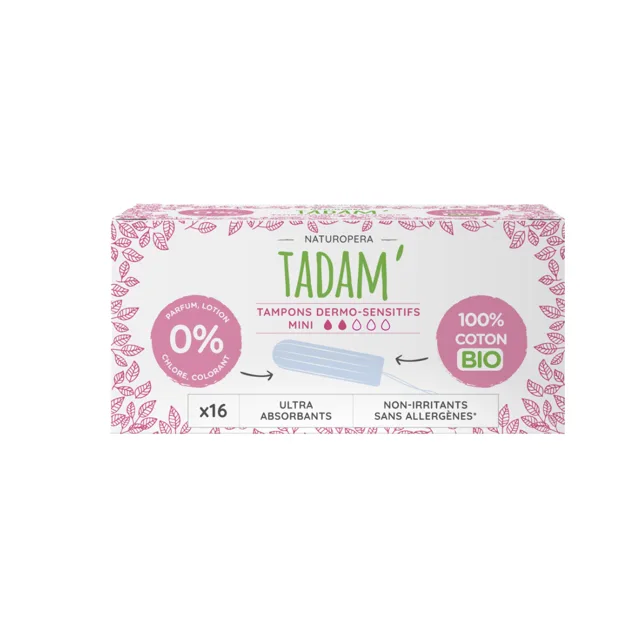 TADAM Dermo sensitivní tampony z BIO bavlny, mini, 16 ks