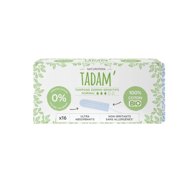 TADAM Dermo sensitivní tampony z BIO bavlny, normal, 16 ks