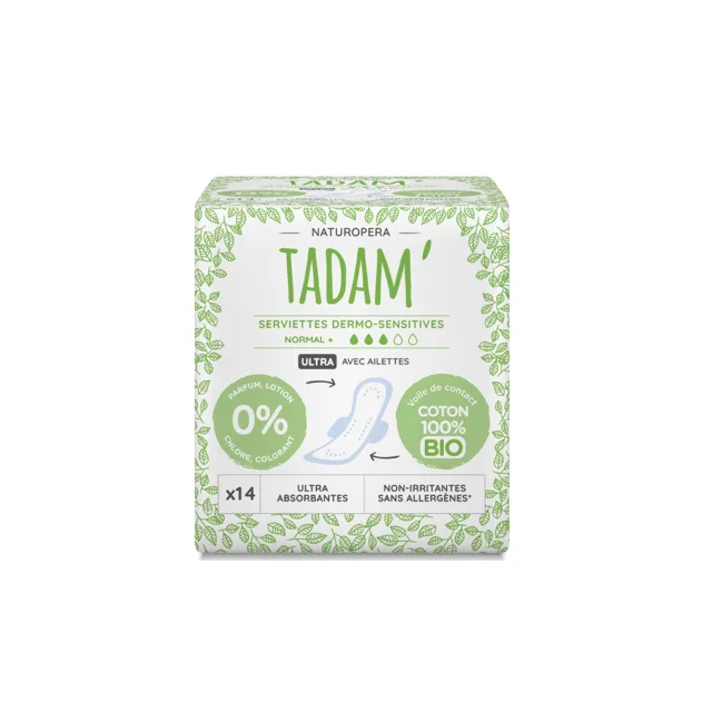 TADAM Dermo sensitivní vložky z BIO bavlny, normal+, 14 ks