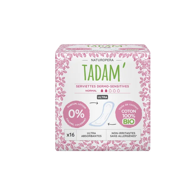 TADAM Dermo sensitivní vložky z BIO bavlny, normal, 16 ks