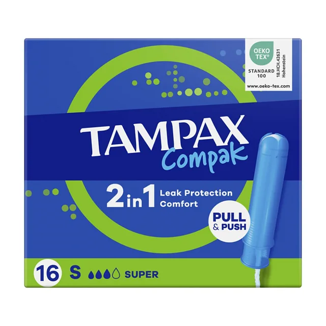 TAMPAX Compak Super Tampony s aplikátorem 16 kusů