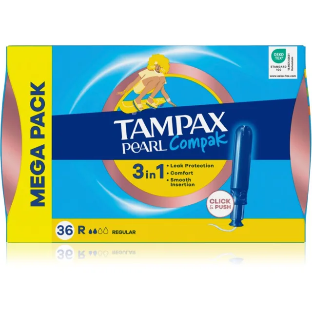 Tampax Pearl Compak Regular tampony s aplikátorem 36 ks