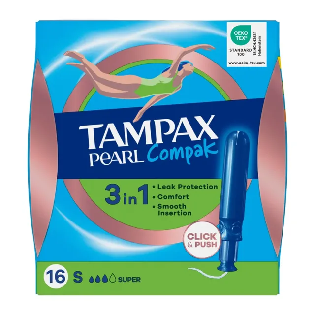 Tampax Tampony s aplikátorem Pearl Compak Super 16 ks 16 ks