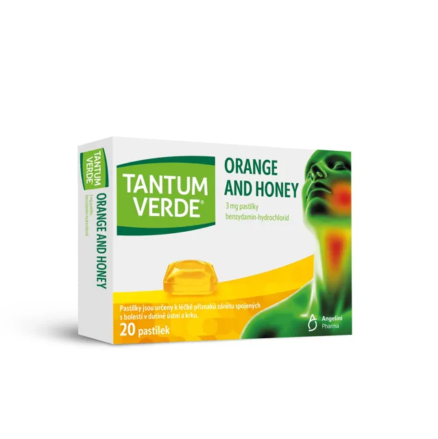 Tantum Verde Orange and honey orm.pas. 20 x 3 mg