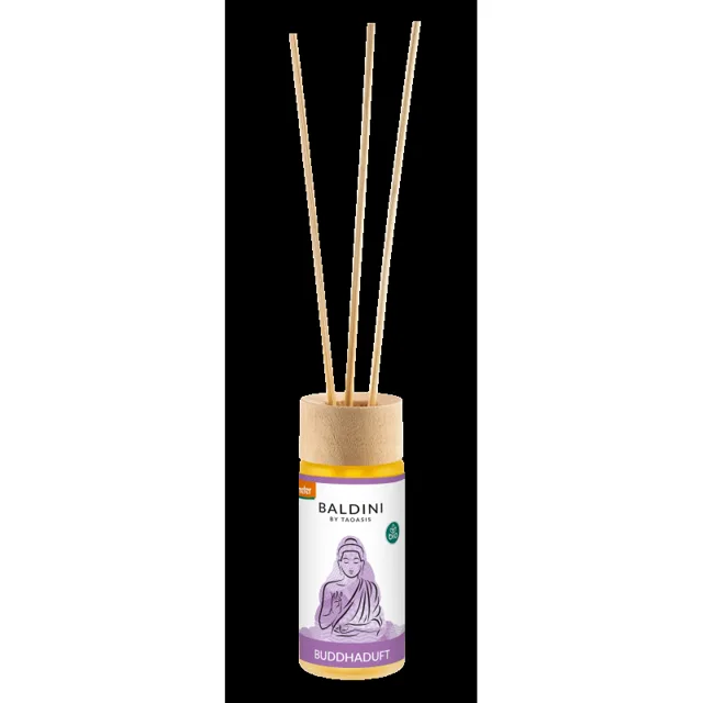 TAOASIS Baldini Aroma difuzér s tyčinkami Buddha Scent BIO (50 ml) - relaxační, harmonizující a rozjasňující