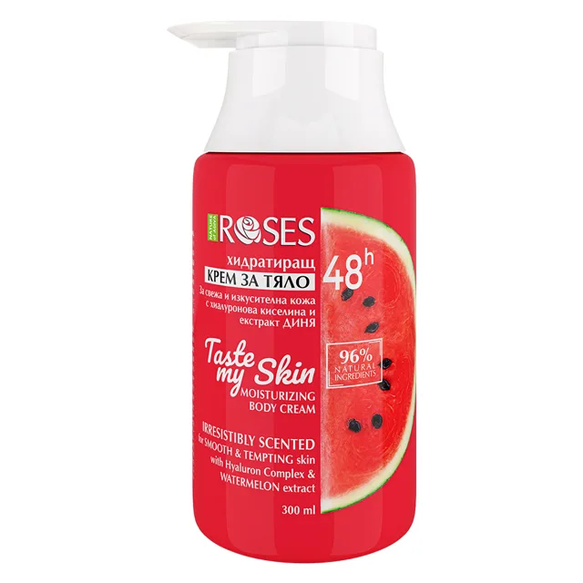 TASTE MY SKIN hydratační tělový krém 48h s kyselinou hyaluronovou a extraktem z melounu 300 ml - NATURE OF AGIVA