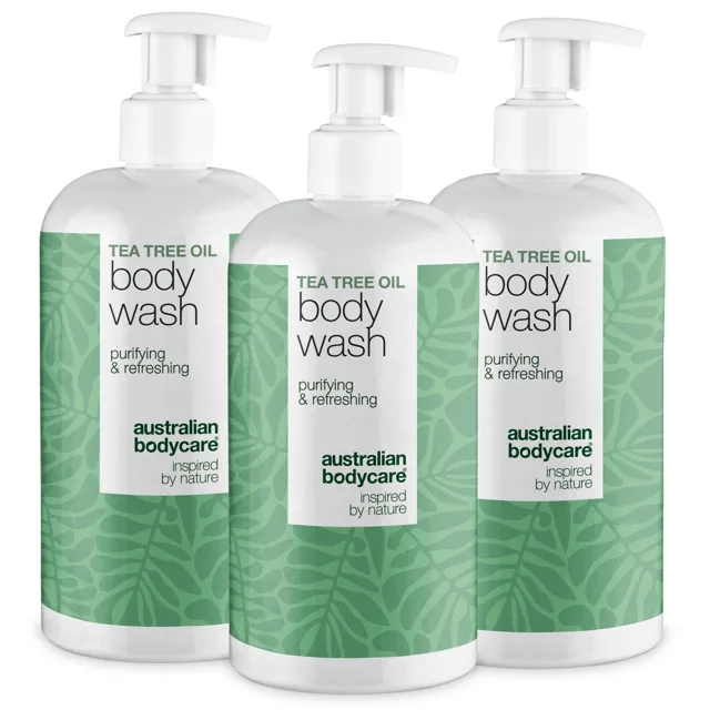 Tea Tree Body Wash na pupínky, pot a mastnou pokožku — Tea Tree Sprchový gel na pupínky, pot a nečistou pleť. S Tea Tree Oil, Zinc PCA a jemnou Coco-Betaine pro každodenní použití.