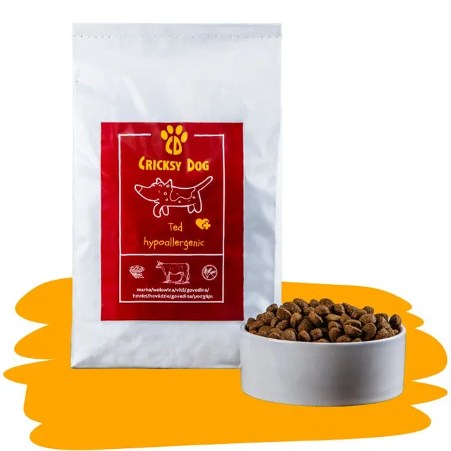 Ted hypoalergenní hovězí suché krmivo (prémiová receptura bez pšeničného lepku a kuřecího masa) - 2 x 10 kg (= 20 kg) –