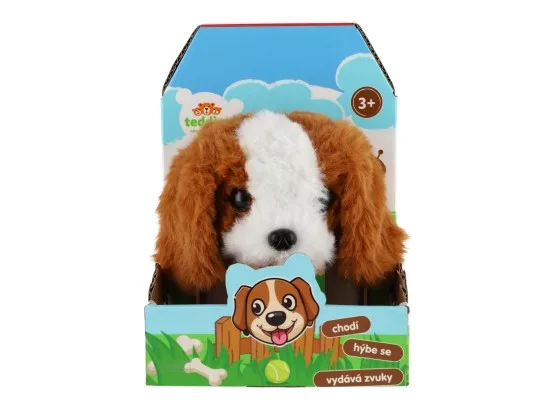 Teddies Pes Max chodící štěkající plyš/plast