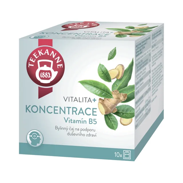 Teekanne Vitalita + koncentrace s vitamínem B5 porcovaný čaj 10x1,8 g