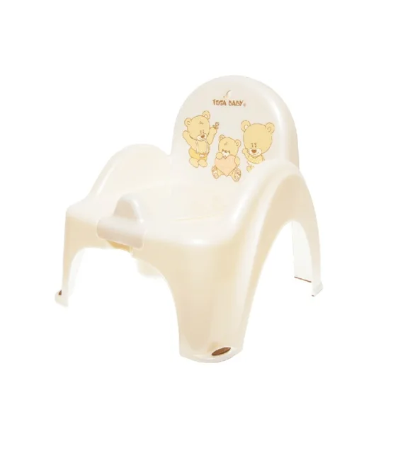 Tega Baby Dětský nočník s melodií a víkem, ergonomický - Medvídci v béžové