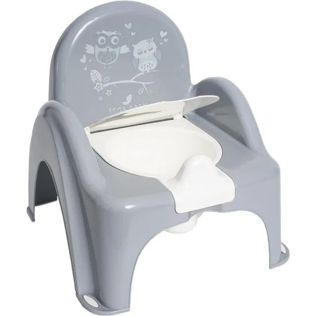Tega Baby Dětský nočník s melodií a víkem, ergonomický - Sovičky v šedé