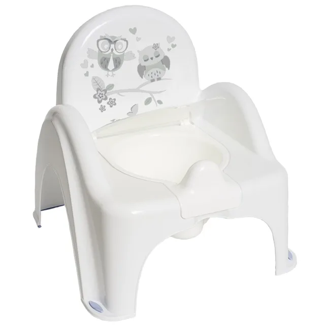 Tega Baby Dětský nočník s melodií a víkem, ergonomický - Sovy v bílé