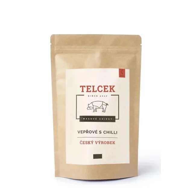 Telcek Masové vepřové chipsy chilli 80g