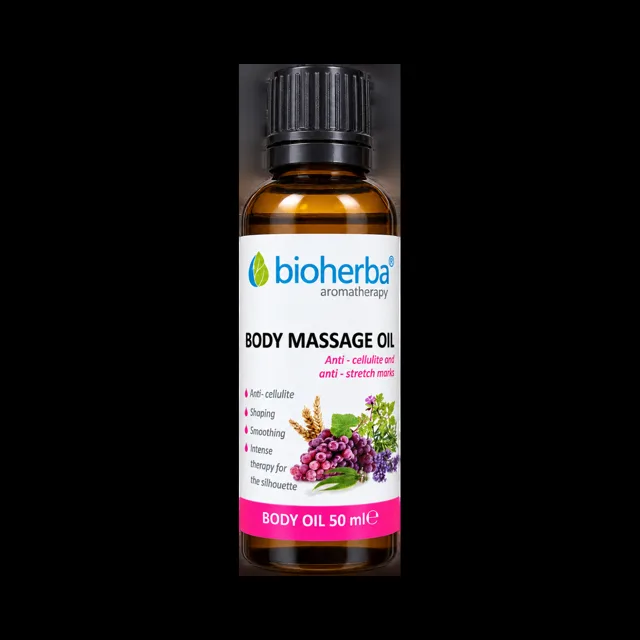 Tělový masážní olej na pokožku se striemi a celulitidou – 50 ml – Bioherba