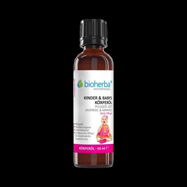 Tělový olej pro děti a miminka s levandulí a mandlovým olejem – 50 ml – Bioherba
