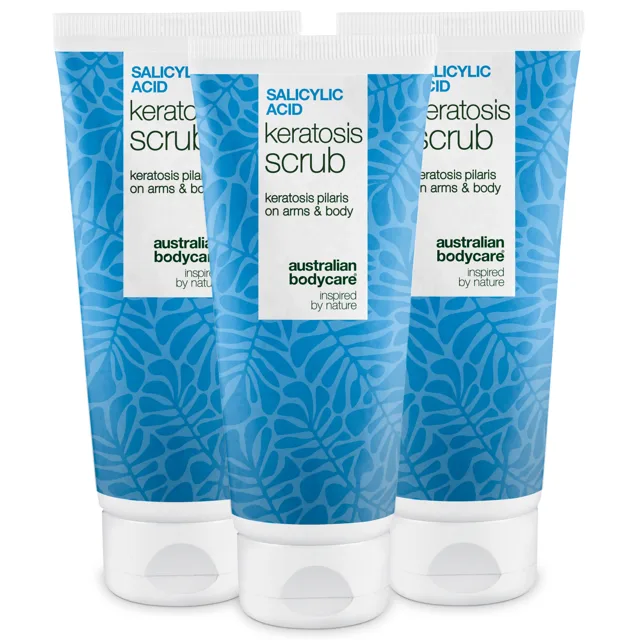 Tělový peeling Keratosis Pilaris na hrubou pokožku — Tělový peeling Keratosis Pilaris odstraňuje drsnou kůži a hrbolky. Exfoliuje s kyselina salicylová, glykolovou a glycerinem.
