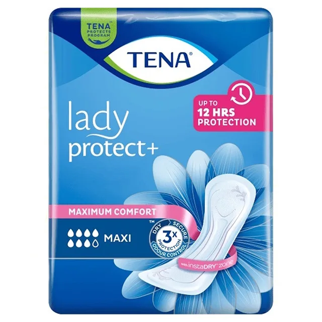TENA Lady Protect+ Maxi noční inkontinenční vložky 7 kapek 6 kusů