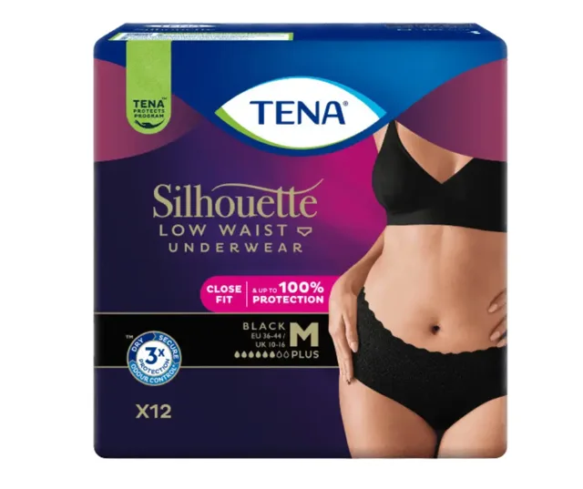 Tena Silhouette Plus Black M 12 ks 780201