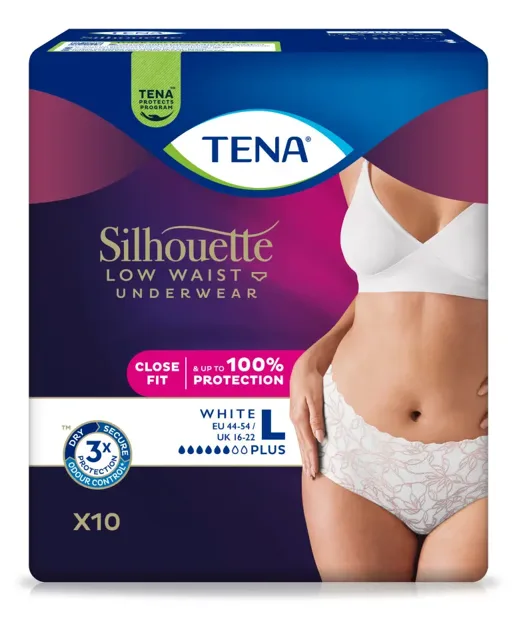 Tena Silhouette Plus White L inkontinenční kalhotky 10 ks