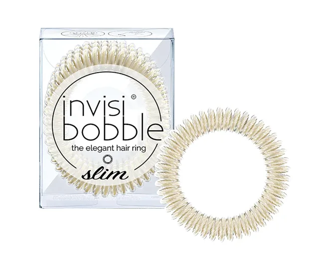 Tenká spirálová gumička do vlasů Invisibobble Slim Stay Gold - zlatá, 3 ks (IB-SL-PC10005-2)