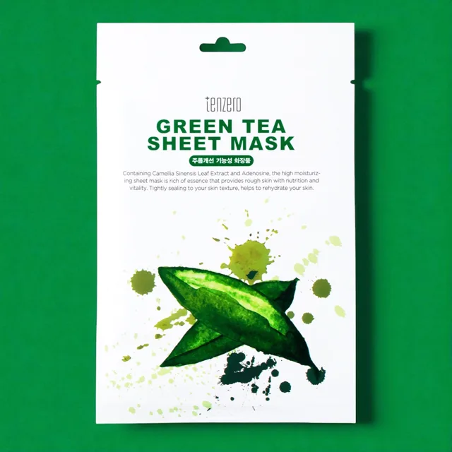TENZERO - Green tea Sheet Mask - Plátýnková maska se zeleným čajem - 25 ml