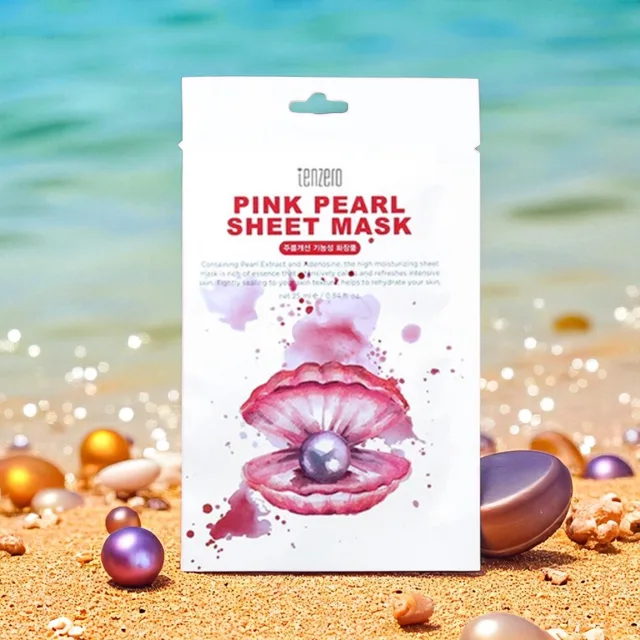 TENZERO - Pink Pearl Sheet Mask - Plátýnková maska s růžovými perlami - 25 ml