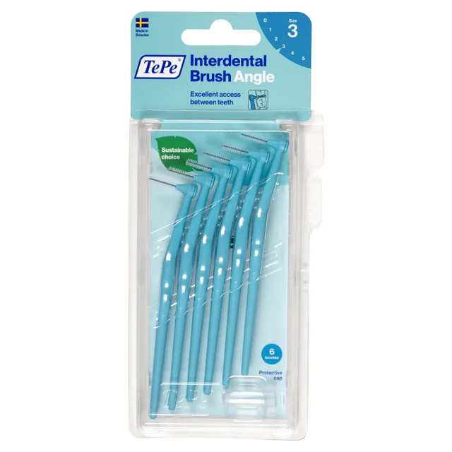 TEPE Mezizubní kartáčky Angle modré 0,6 mm v blistru 6 ks