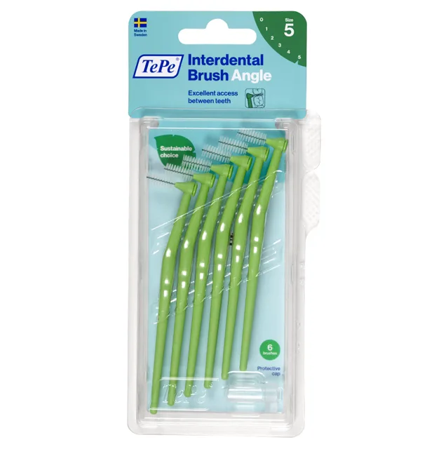 TEPE Mezizubní kartáčky Angle zelené 0,8 mm v blistru 6 ks