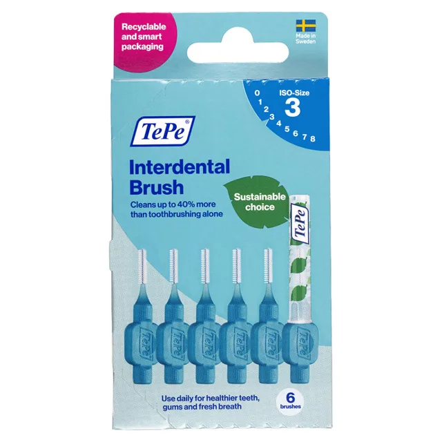 TEPE Original Mezizubní kartáčky modré 0,6 mm v krabičce 6 kusů