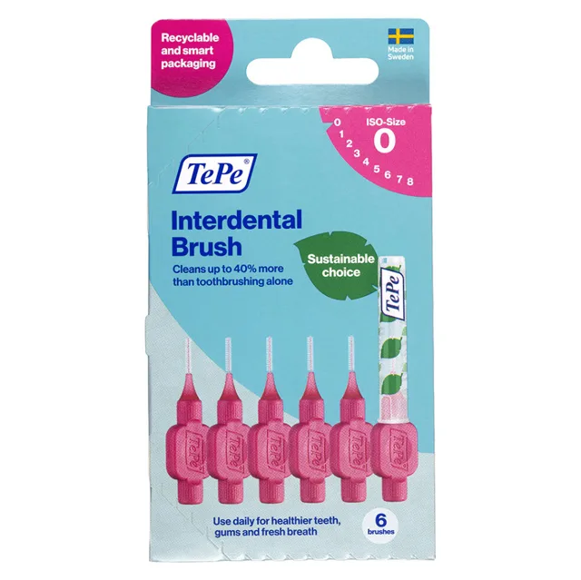 TEPE Original Mezizubní kartáčky růžové 0,4 mm v krabičce 6 kusů