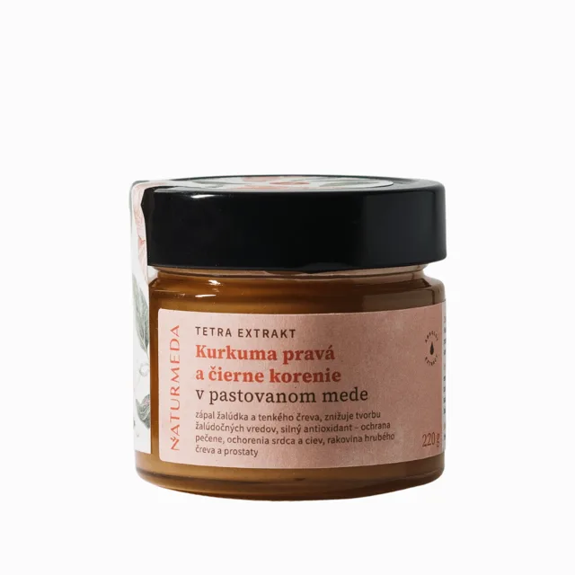 Terapeutický med s kurkumou a černým pepřem - 220 g - Naturmeda