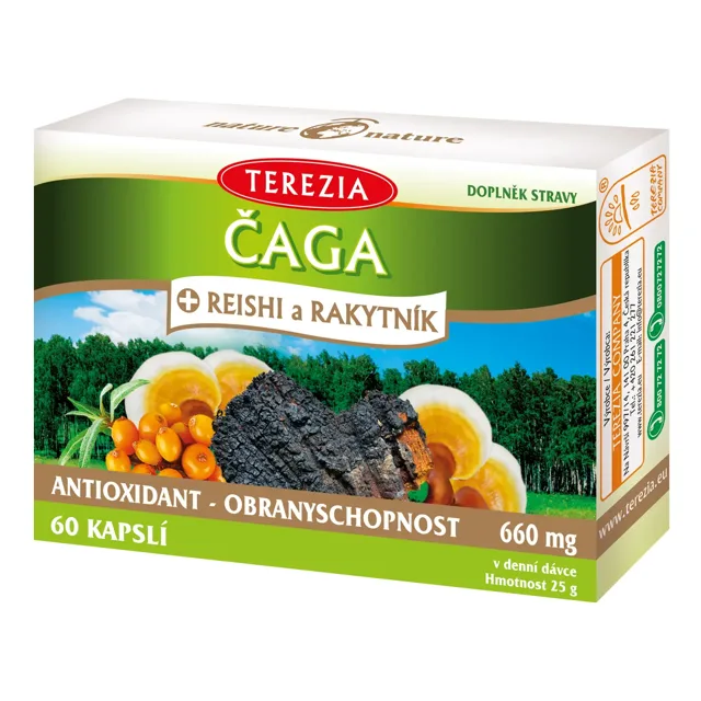 TEREZIA Čaga + reishi a rakytník cps.60