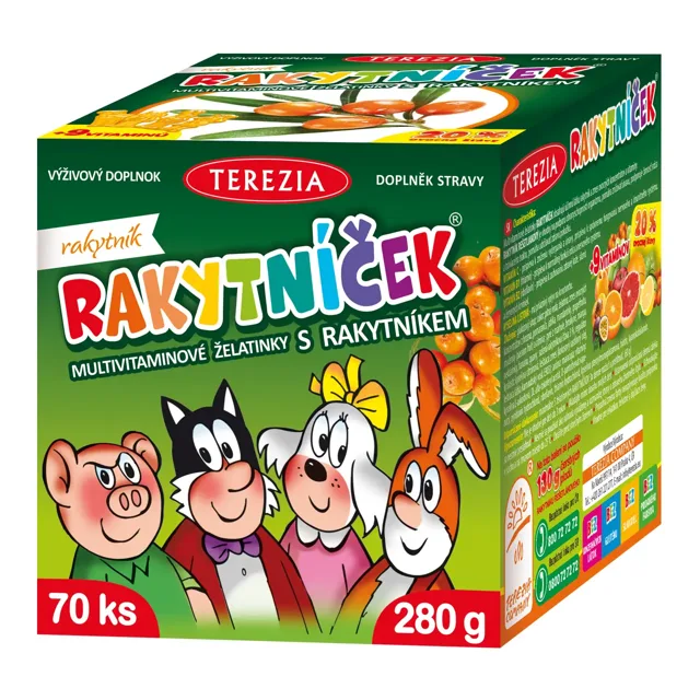 Terezia company Rakytníček Multivitaminové želatinky s rakytníkem 70 ks