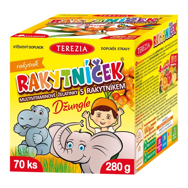Terezia Company Rakytníček Multivitamínové želatinky s rakytníkem Džungle 70 ks