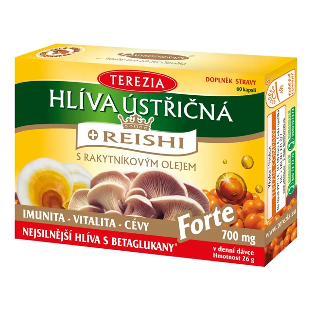 TEREZIA Hlíva ústřičná s rakytníkovým olejem a REISHI FORTE cps.60