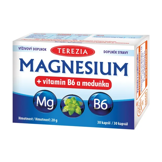 TEREZIA MAGNESIUM + vitamin B6 a meduňka cps.30