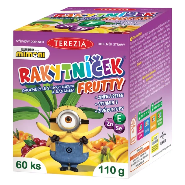 TEREZIA Rakytníček FRUTTY ovocné želatinky s rakytníkem MIMONI 60 kusů