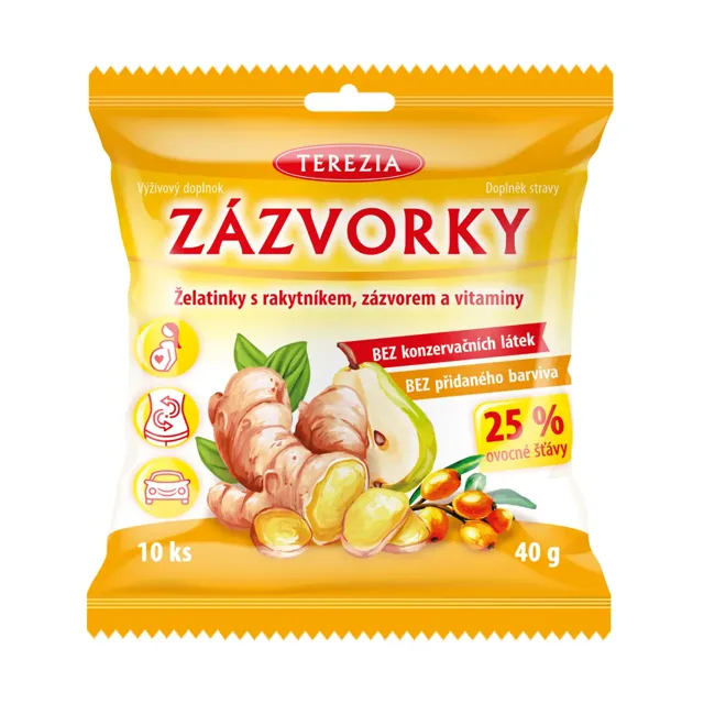 TEREZIA ZÁZVORKY želatinky s rakytníkem zázvorem a vit 40g